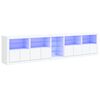 vidaXL sk&aelig;nk med LED-lys 283x37x67 cm hvid