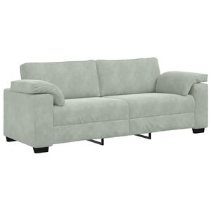 vidaXL 3-personers sofa 178 cm velour lysegr&aring;