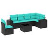 vidaXL havesofas&aelig;t med 7 hynder sort polyrattan