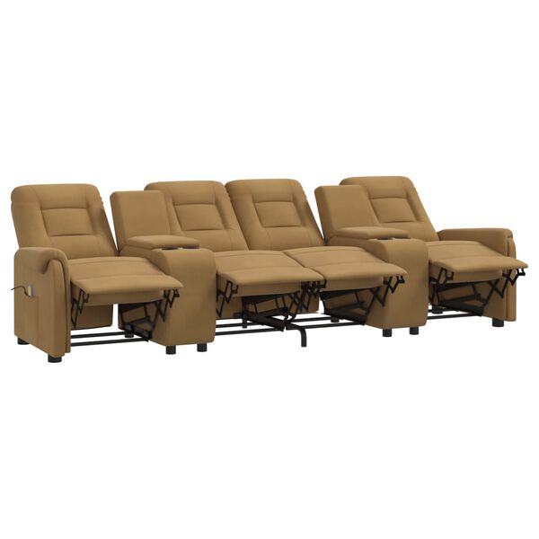 vidaXL 4-personers massagestol med kopholdere gr&aring;brun