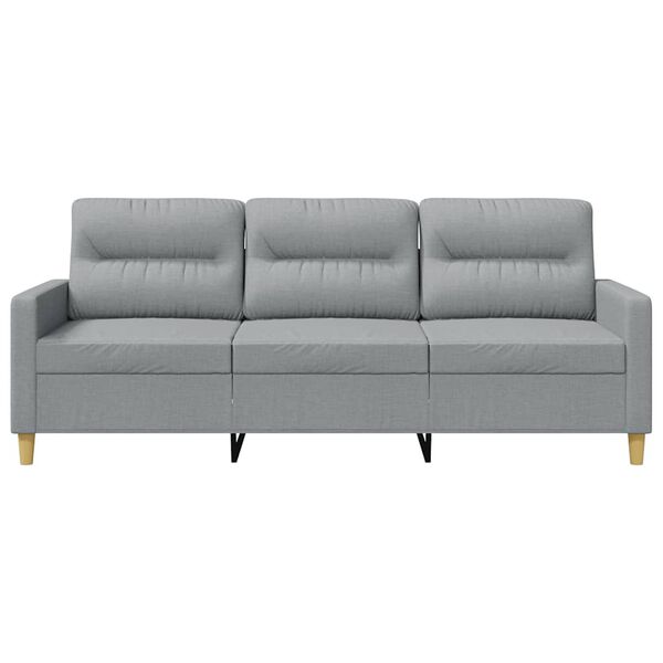 vidaXL 3-personers sofa 180 cm stof lysegr&aring;