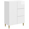 vidaXL Sideboard Hvid h&oslash;jglans 66 x 34,5 x 90 cm Konstrueret tr&aelig;