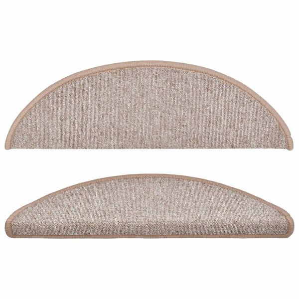 vidaXL trappemåtter 10 stk. 56x17x3 cm lysebrune halvrunde