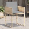 vidaXL havestole 4 stk. med hynder polyrattan blandet beige