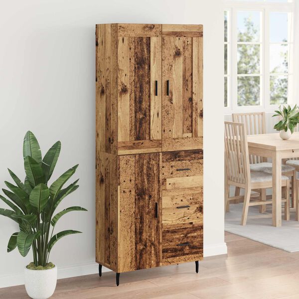 vidaXL Highboard med skuffe 2 pcs Gammelt tr&aelig; Konstrueret tr&aelig;