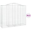 vidaXL buede gabionkurve 13 stk. 200x50x160/180 cm galvaniseret jern