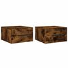 vidaXL v&aelig;gh&aelig;ngte sengeborde 2 stk. 35x35x20 cm r&oslash;get egetr&aelig;sfarve