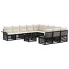 vidaXL Havesofa S&aelig;t 12 stk. Sort polyrattan