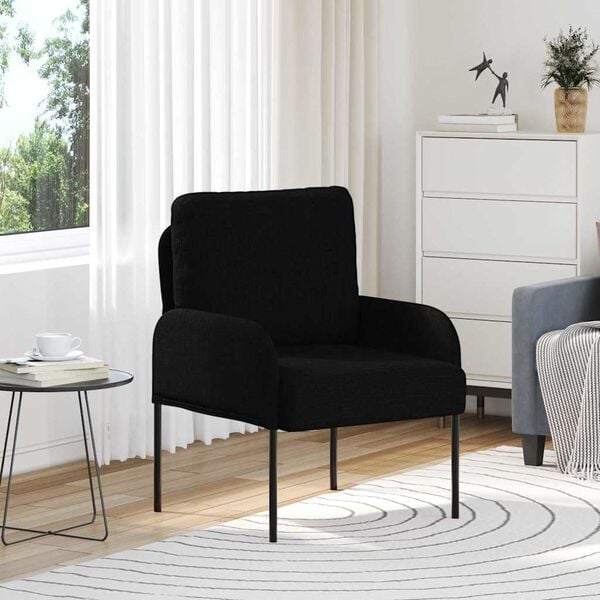 vidaXL Sofaer med pude 55cm Sort Krydsfin&eacute;r