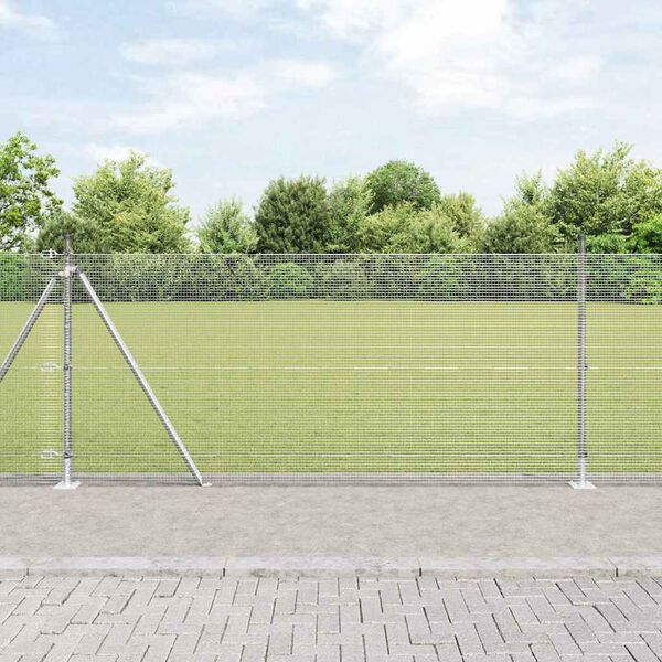 vidaXL Hegnsp&aelig;l S&oslash;lv 50 x 1 m (12 x 12 mm net) St&aring;l