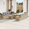 vidaXL Havesofa Sæt 11 pcs Beige polyrattan