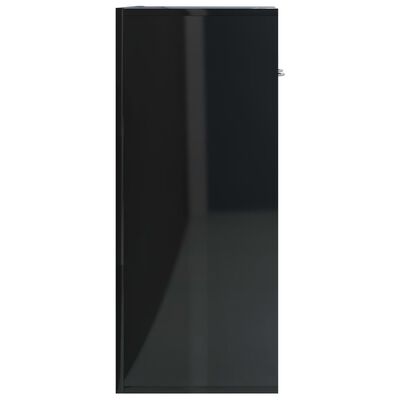 vidaXL skænk 60 x 30 x 75 cm spånplade sort højglans
