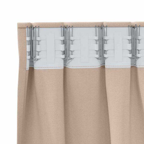 vidaXL Mørklægningsgardiner med ringe 2 pcs Gråbrun 175 x 140 cm