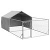vidaXL Udend&oslash;rs hundeg&aring;rd med l&oslash;beg&aring;rd 5x2x1,5 m Galvaniseret st&aring;l