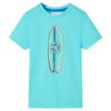 vidaXL Kort&aelig;rmet T-shirt til b&oslash;rn str. 116 akvamarinbl&aring;