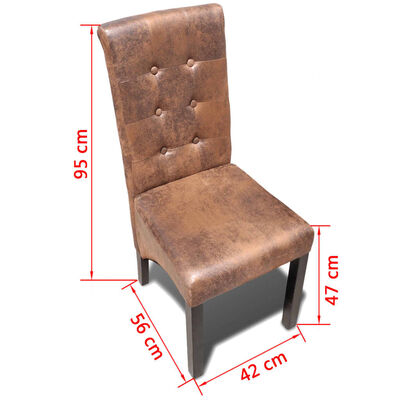 vidaXL spisebordsstole 6 stk. kunstlæder brun