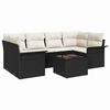 vidaXL Havesofa S&aelig;t 7 stk. Sort polyrattan
