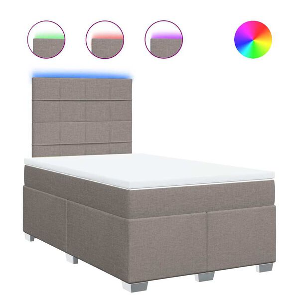 vidaXL kontinentalseng med madras 120x200 cm stof gr&aring;brun