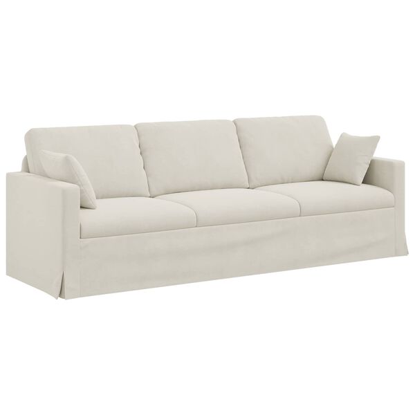 vidaXL Sofa Creme 228 x 78 x 80 cm Fl&oslash;jl