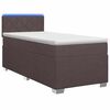 vidaXL Box Spring Seng med Madras og LED M&oslash;rk Brun 90 x 200 cm Stof