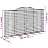 vidaXL buede gabionkurve 3 stk. 300x30x160/180 cm galvaniseret jern