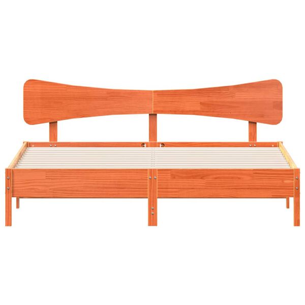 vidaXL sengeramme uden madras 180x200 cm massivt fyrretr&aelig; gyldenbrun