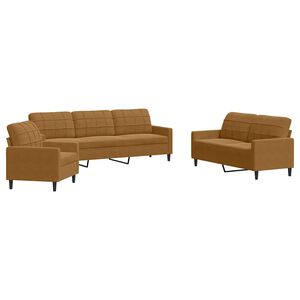 vidaXL sofas&aelig;t 3 dele med hynder velour brun