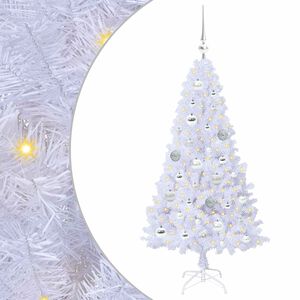 vidaXL Kunstigt juletr&aelig; Hvid 120 cm PVC og St&aring;l