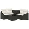 vidaXL Sofa S&aelig;t 6 stk. Sort og Cremehvid Poly Rattan og St&aring;l