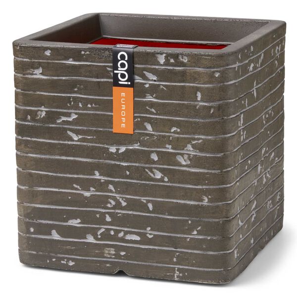 Capi krukke Nature Row 40x40x40 cm firkantet olivengr&oslash;n