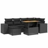 vidaXL sofas&aelig;t til haven 7 dele med hynder polyrattan sort