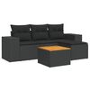 vidaXL sofas&aelig;t til haven 5 dele med hynder polyrattan sort