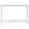 vidaXL plantebord med hylde 108x35x75 cm massivt fyrretr&aelig; hvid