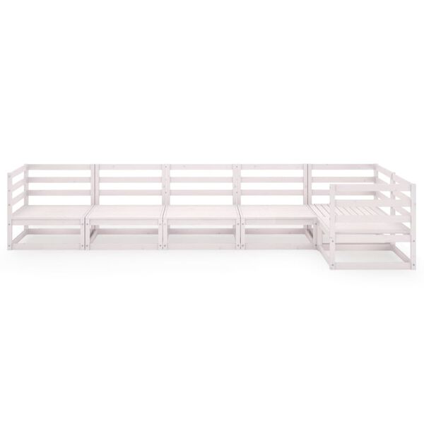 vidaXL lounges&aelig;t til haven 6 dele massivt fyrretr&aelig; hvid