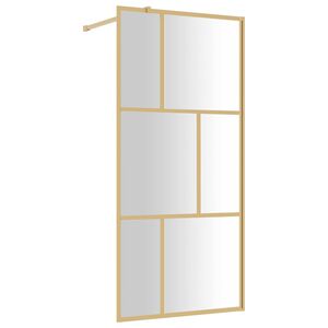 vidaXL brusev&aelig;g 80x195 cm klart sikkerhedsglas guldfarvet