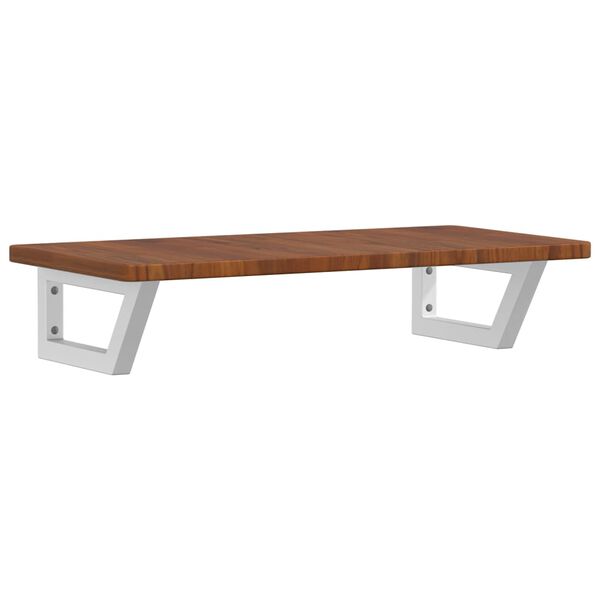 vidaXL badeværelseshylde stål og massivt egetræ