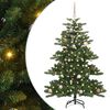 vidaXL Kunstigt Hinged Juletr&aelig; med 150 LED'er Gr&oslash;n 150 cm PVC og St&aring;l