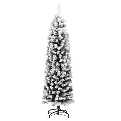 vidaXL smalt kunstigt juletræ med sne 150 cm PVC grøn