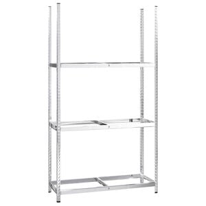 vidaXL d&aelig;kreol med 3 hylder 110x40x200 cm st&aring;l s&oslash;lvfarvet