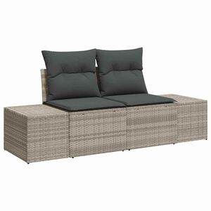 vidaXL Havem&oslash;belsofa med pude Gr&aring; 184 x 62 x 69 cm polyrattan