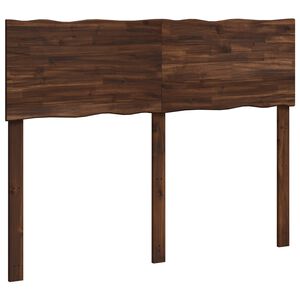 vidaXL Sengegavl med naturkant ROSTOCK M&oslash;rk Brun 120 cm