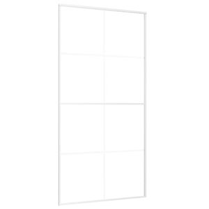 vidaXL skyded&oslash;r 102,5x205 cm h&aelig;rdet glas og aluminium hvid