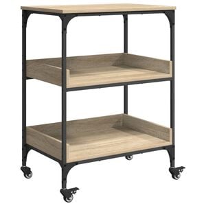vidaXL K&oslash;kkenvogn Sonoma eg 60 x 41 x 80,5 cm Konstrueret tr&aelig;