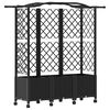 vidaXL H&aelig;vet Bed med Trellis og Tag Sort 163 x 40 x 144 cm PP