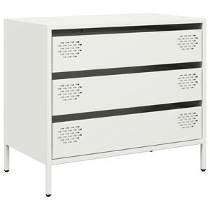 vidaXL skab 68x39x58,5 cm koldvalset st&aring;l hvid