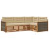 vidaXL Udend&oslash;rs sofagruppe med pude 4 pcs Naturlig og Beige