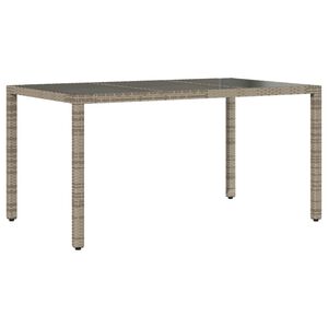 vidaXL havebord med glastop 150x90x75 cm polyrattan gr&aring;