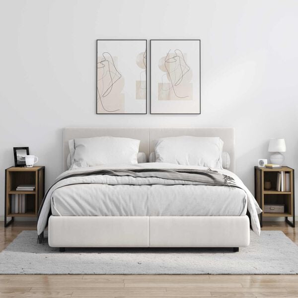 vidaXL Sengebord Artisan eg 39,5 x 30 x 50 cm Konstrueret tr&aelig;