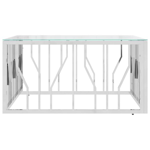 vidaXL sofabord 80x80x40 cm rustfrit stål og glas