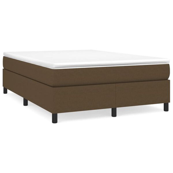 vidaXL Boxspring sengeramme 140x190 cm stof mørkebrun